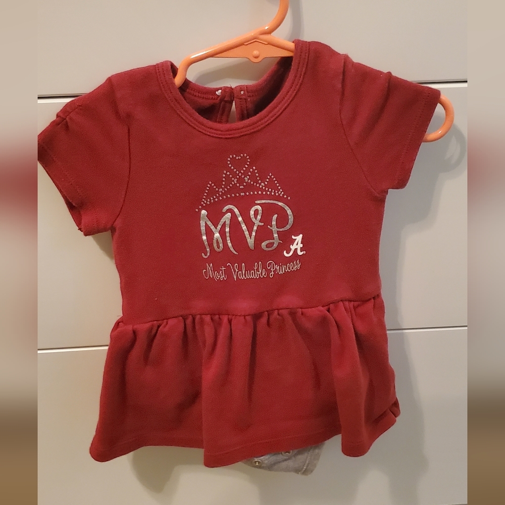 Red MVP Dress top with grey diaper cover Gen 2 6-9m